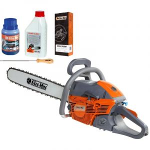 Oleo Mac &ndash; Tron&ccedil;onneuse thermique 46 cm &ndash; Moteur 3,8 CV &ndash; Vitesse cha&icirc;ne 24,10 m/s &ndash; Lubrification automatique &ndash; Poids l&eacute;ger 5,2 kg