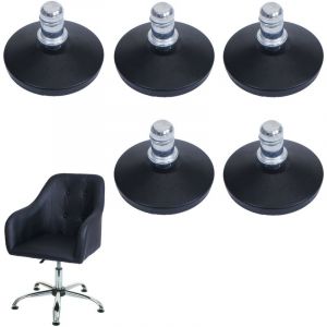 HHG - Lot de 5 patins de sol 912 au lieu de roulettes - stabilité fixe pour chaise de bureau/de salle à manger, patins de pied, ø 11mm, noir