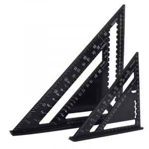 Equerre Menuisier Multifonctions 18cm et 30cm, Triangle Métal Aluminium Règle Équerre Trusquin Guide Raporteur Angle 45 90 Degres/Outillage