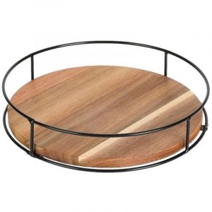 Plateau tournant en bois, plateau tournant pour organisateur de cuisine, plateau tournant &agrave; 360 degr&eacute;s pour comptoir ou table &agrave;