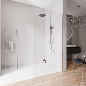 Bernstein - Paroi de douche italienne 70x220cm, verre nano 10mm, profilé mural inox chrome, sans profilé sol - EX102-2 700 mm, Sans profilé de sol