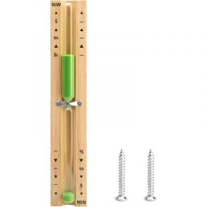 Largeight - Sablier pour sauna - Accessoire de minuterie - 15 minutes - Minuteur de cuisine - Résistant à la chaleur - Sauna - Sablier en bois - Vert