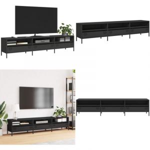 Vidaxl - Meuble tv noir 202x39x43,5 cm acier lamin&eacute; &agrave; froid