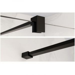 Fortifura Galeria barre de renfort rallong&eacute;e 200cm pour douche &agrave; l'italienne - avec kit de fixation - noir mat