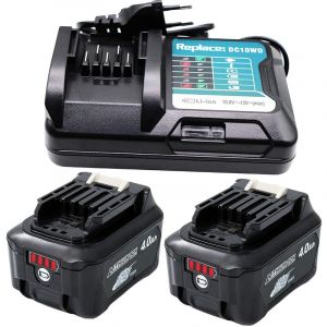 (pack de 3)12V 2X 4.0Ah BL1041B Batterie + Chargeur DC10WD DC10SB pour BL1016 BL1021B BL1020B BL1040B pour Outil Makita DF031D DF0331D TD110D JR103D