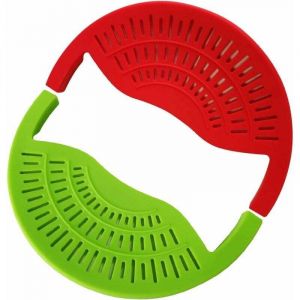 2 pcs Clip-on SiliC&ocirc;ne Passoire Filtre Snap Passoire, Passoire &eacute;gouttoir &agrave; Clips avec Entonnoirs Pliable Ustensiles de Cuisine en SiliC&ocirc;ne