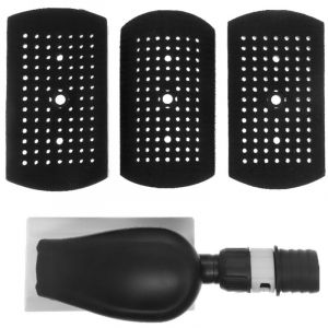 Ponceuse Manuelle 70 × 150 mm avec Aspiration & Ponçage sans Poussière - 3 Cale à Poncer Incluses Pour Bois, Métal et Travaux de Construction (Noir)