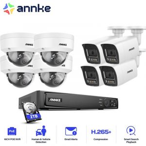 12MP Kit de vid&eacute;osurveillance Ext&eacute;rieur,16CH nvr avec 8X 12MP Cam&eacute;ra ip PoE Vision Nocturne Couleur,Acc&egrave;s Distance Cam&eacute;ra de Surveillance Kit,4