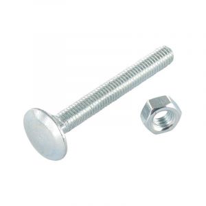 Boulon (vendu avec Ecrou) trcc japy tête ronde collet carré M12X100 Filetage total Acier zingué-20 pièces