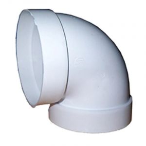 Coude rond en PVC blanc à 90° 100 Sortie Gaz 110113 Réf.