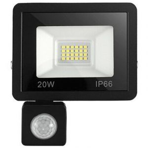 Projecteur LED ext&eacute;rieur 20W avec d&eacute;tecteur de mouvement 6500K Projecteur LED ext&eacute;rieur, IP66 avec lampe de s&eacute;curit&eacute; &agrave; d&eacute;tecteur de mouvement, pour