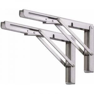 Equerre pliable Équerres pour Étagères, Lot de 2 Pcs Support d'étagère Pliant en Acier Inoxydable, Equerre Rabattable Murale - Equerre Escamotable