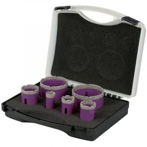 Jamais utilisé] Coffret de 6 trépans diamant à sec 11101450 M14 D22-30-35-42-68-76mm