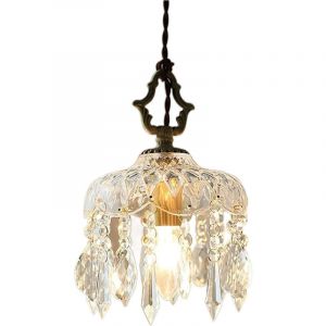 AUTRUCKER Plafonniers modernes , lustres en laiton fran&ccedil;ais, lustres en cristal vintage, lustres &agrave; abat-jour en verre transparent, lumi&egrave;re