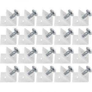 20 Pièces Cales en Plastique pour Meuble Tiroir, Équerre De Fixation, Connecteur Arrière Stabilisateurs, Fond de Tiroir Connecteur avec Vis, pour