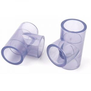 Tuyau en PVC intérieur Dia 40mm PVC transparent T Connecteurs de jardin d'irrigation Raccords aquarium de poissons bricolage Outils Equal tuyau