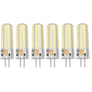 6 pi&egrave;ces GY6.35 ampoule led 7W ac DC12V 700lm 72 led 360 degr&eacute;s led ampoule de mas pour lampes suspendues plafonniers lumi&egrave;re blanche (6000K-6500K)