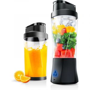 Mini Blender Smoothie Sans Fil, Mixeur Blender Portable Gobelet à Jus 700 ml Batterie de 6000 mAh Sans BPA Rechargeable Mixe Smoothies pour Glace,