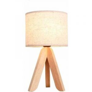 Lampe de chevet tr&eacute;pied en bois personnalit&eacute; cr&eacute;ative lampe de table en bois nordique &eacute;tude chambre lampe de chevet salon art d&eacute;coratif lampe de table