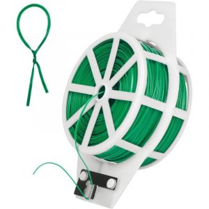 Fil de fer pour plantes, fil de fer avec coupe-fil, fil de fer plastifi&eacute;, fil de fer multifonctionnel, 100 m