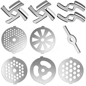 Lame De Hachoir &agrave; Viande Pi&egrave;ce De Rechange 10 Pi&egrave;ces en Acier Inoxydable Hachoir &agrave; Viande Plaque Disque Couteau pour Hachoirs pour Hacher La Viande