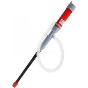 Rouge Electrique Pompe &agrave; Siphon de Transfert Batterie Liquide l'eau Pompe &agrave; Piles Tuyau de Siphon Essence Gaz Carburant Pompe Main Aspiration