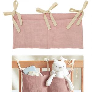 CCYKXA Sac de rangement pour berceau, organisateur de rangement pour b&eacute;b&eacute;, organisateur de berceau avec 2 poches, sac de rangement suspendu, panier &agrave;