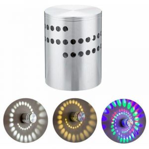 3W LED Plafonnier Color&eacute; RVB Spirale Trou Applique Murale LED Luminaire &Eacute;clairage Moderne Cr&eacute;atif Int&eacute;ri Mur D&eacute;cor Lumi&egrave;re All&eacute;e Chambre Vestibule