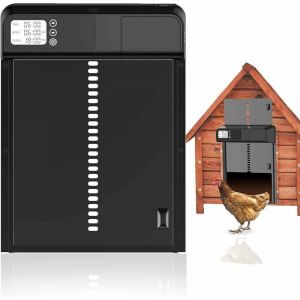 Automatique Etanche avec Capteur de Lumi&egrave;re Porte De Poulailler, Porte de Poulailler Automatique, Porte Automatique Poulailler avec Minuterie et