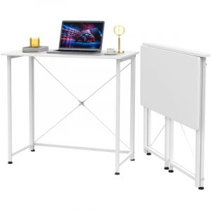 Skecten - Bureau Pliable, Table Ordinateur Pliable, Bureau Pliable Petit Espace, Table Bureau Pliante pour la Maison et Le Bureau, 80x45x75cm, Blanc