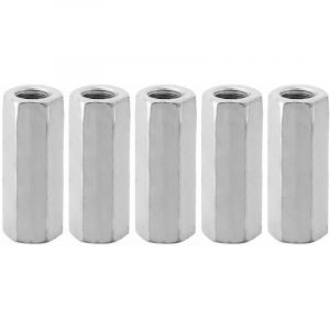 SNQ - 5Pcs Écrou Manchon Acier Carbone M12, Manchon Hexagonal M12 50, Ecrou Long M12 de Connecteur Tige Filetée M12 de Douille Écrou Fixations