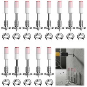 200 pistolet a cloueur beton pour cloueuses pneumatiques avec &eacute;crous M8, 40mm cloueuse beton, Cloueur B&eacute;ton Diam&egrave;tre 7,3 mm pour pose manuelle