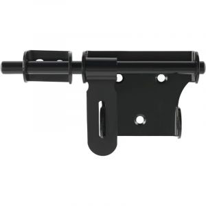 Robuste Verrou Porte Coulissante - Exterieur/Interieure, Loquet Portail en Acier Inoxydable, Finition Noire Mate, Barre de 150MM