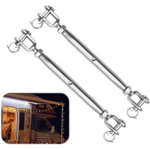 c&acirc;ble tendeur inox 2pcs M6 ridoir tendeur d'auvent, tendeur inox, tendeur de corde, tendeur de c&acirc;ble ridoir vis de ridage fourche pour voilier,