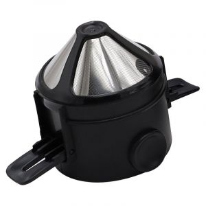 Ahlsen Filtre à Café Réutilisable Café Dripper en Acier Inoxydable Portable Sans Papier Permanent Filtre à Thé 1 à 2 Tasses pour la Maison le Bureau