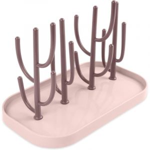 &Eacute;gouttoir &agrave; Biberon,Egoutte-biberons Arbre avec Bac &agrave; Eau Amovible pour Biberon,Couverts,T&eacute;tines Gobelets(Rose)