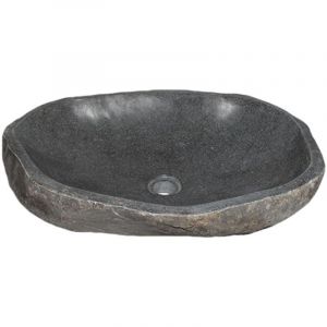 Vasque salle de bain pierre naturelle BAIN 50 &agrave; 69 cm - 69x55x15 cm - Kayu Meuble