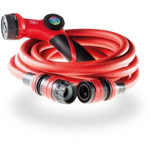 Fitt - yoyo club 10m Tuyau d'Arrosage de Jardin Extensible avec Petit Sac &agrave; Dos pour Le Transporter, Crochet pour Cl&ocirc;tures et Pistolet Multi-Jet