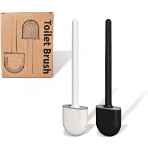 Brosse WC Toilette Silicone Plate Paquet de 2, Balai WC et Supports, Brosse Balayette Wc Suspendu, S&eacute;chage Rapide Kit de Brosse Nettoyage de Salle