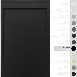 Soulbath - Receveur de Douche -R&eacute;sine -Gel Coat -Texture Lisse/Pierre -Antid&eacute;rapant -Couleur Noir 180x90 Extra plat 3Cm Conception Minimaliste