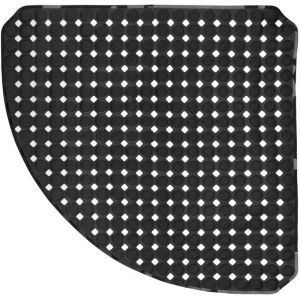 Tapis d'angle antid&eacute;rapant pour baignoire et receveur de douche BABEL 53 x 53 cm, ventouses, noir, roulettes