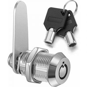 20mm)Serrure à came tubulaire à filetage, serrure à cylindre verrou de sécurité pour barillet boîte aux lettres pour porte, tiroir, placard, boîte