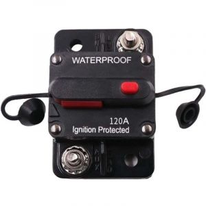 Disjoncteur de Voiture 150A, DC 12V - 48V Disjoncteur &Eacute;tanche avec R&eacute;initialisation Manuelle pour Moteur Auto Voiture Marine Bateau V&eacute;lo St&eacute;r&eacute;o Audio