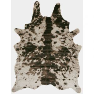 Décoweb - Tapis peau de bête - Imitation vache Normande - Brun et blanc - 150 x 210 cm