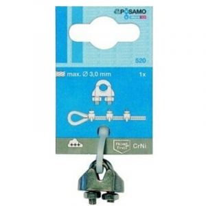 Posamo - Clips cables métalliques inoxydable 3mm a 1unités (Par 10)