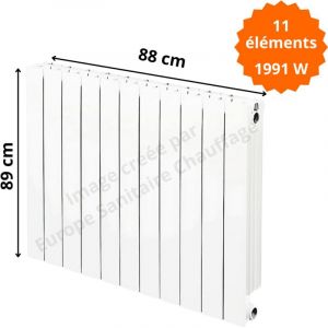Global Radiatori - Radiateur aluminium vertical H.89 x 88 cm vip 800 Deville 1991 w