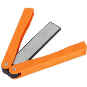 CCYKXA (noir)(Orange)Aiguiseur double face, pierre à aiguiser diamant fin/gros, grain 400/600 aiguiseur de couteau pliable Pierre à aiguiser