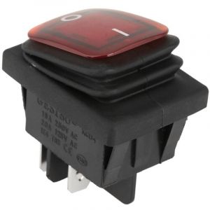 4PCS 220V Interrupteur &agrave; Bascule ON-OFF DPST 4-Broches Arr&ecirc;t Interrupteur Etanche avec Voyant Lampe Rouge Vert