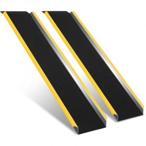 Randaco 2X Rampe de chargement Rampe d'acc&egrave;s Rampe pour fauteuil roulant voiture pour moto, remorque 300kg Par pi&egrave;ce
