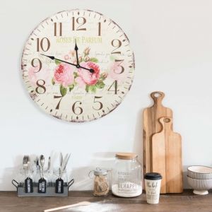 Prolenta Premium - Horloge murale vintage Fleur 60 cm - The Living Store - Multicolore